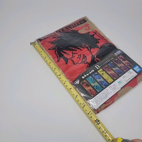 Ban Dai One Piece Luffy Red Hand Towel Japan NEW 23" x 8" Cotton Yamato - Picture 7 of 8